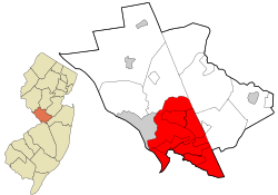 Mercer County New Jersey incorporated and unincorporated areas Hamilton Township highlighted